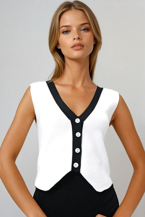 Trendy Color-Block Knit Vest