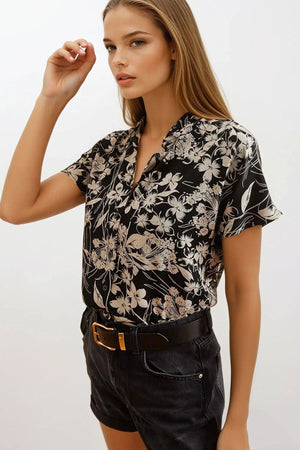 Trendy Floral Viscose Blouse