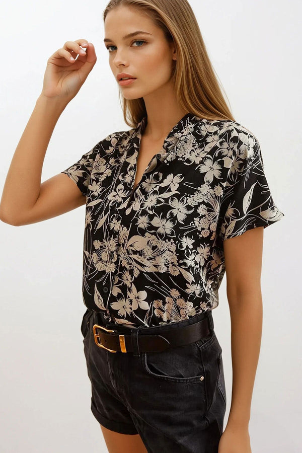 Trendy Floral Viscose Blouse