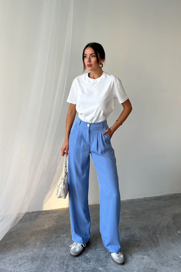 Chic High-Waisted Pleated Pants