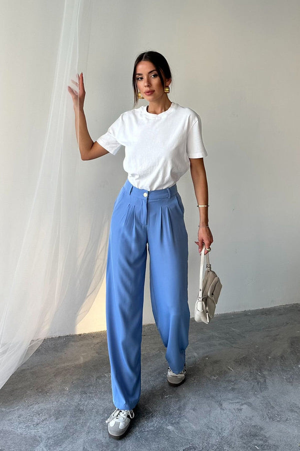 Chic High-Waisted Pleated Pants