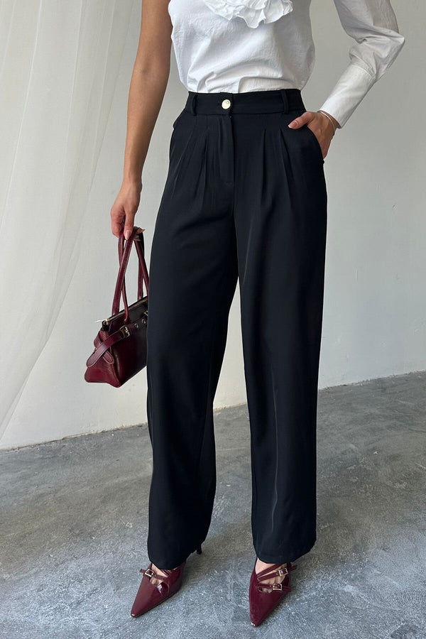 Chic High-Waisted Pleated Pants