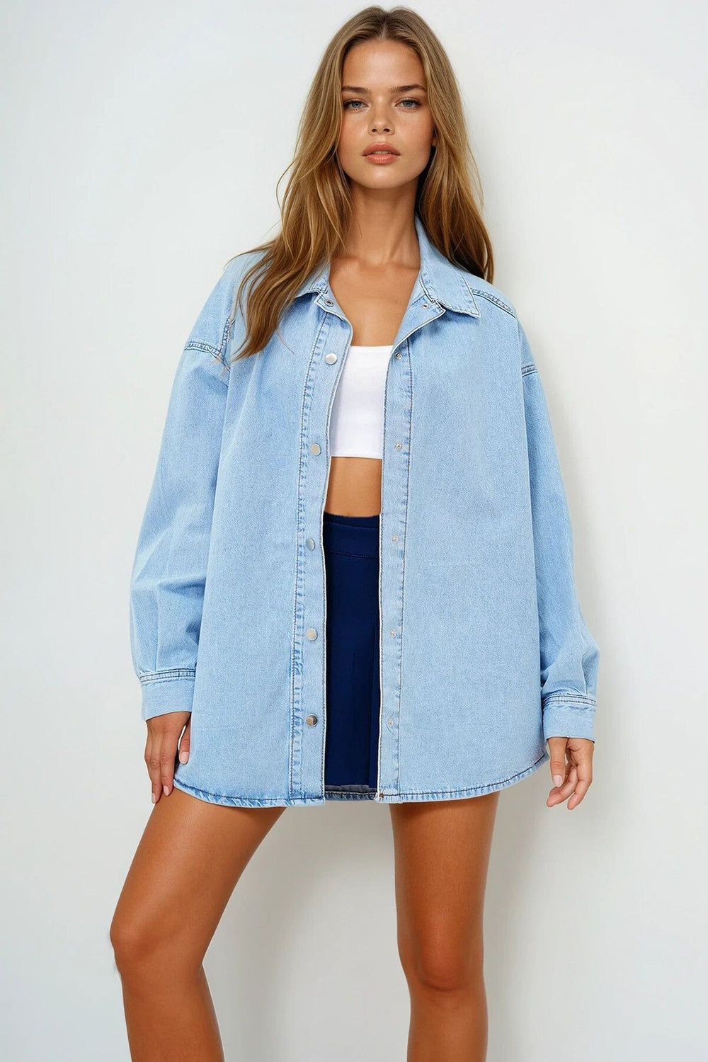 Stylish Oversized Denim Shirt