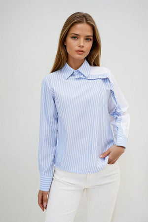 Elegant Asymmetrical Button-Detail Shirt