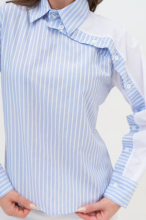 Elegant Asymmetrical Button-Detail Shirt