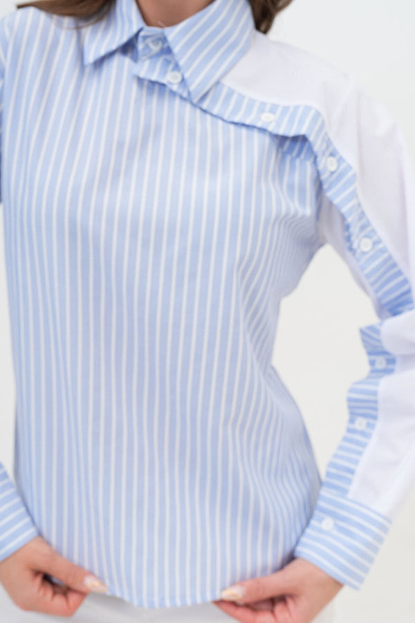 Elegant Asymmetrical Button-Detail Shirt