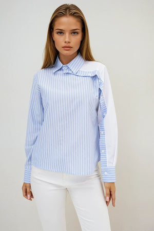 Elegant Asymmetrical Button-Detail Shirt