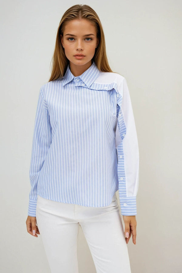 Elegant Asymmetrical Button-Detail Shirt