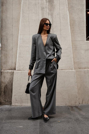Elegant Lace-Detail Palazzo Trousers