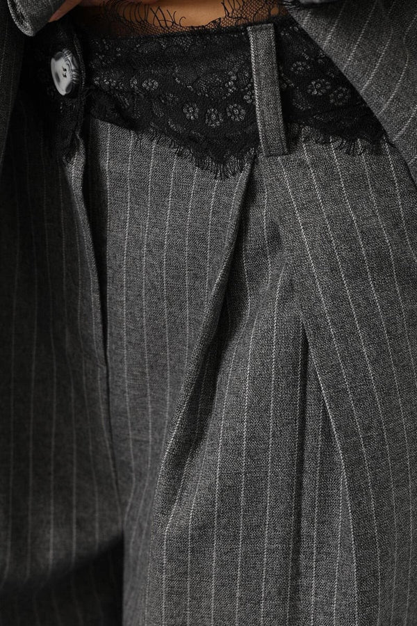 Elegant Lace-Detail Palazzo Trousers
