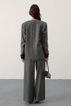 Elegant Lace-Detail Palazzo Trousers