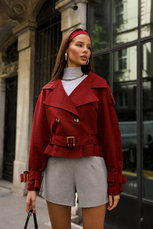 Elegant Short Trench Style Jacket