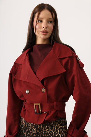 Elegant Short Trench Style Jacket