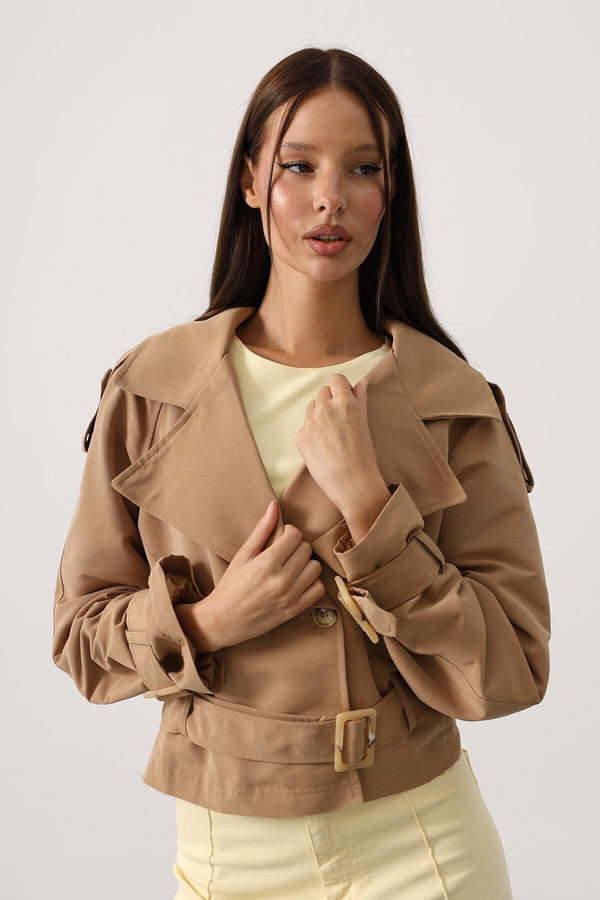 Elegant Short Trench Style Jacket