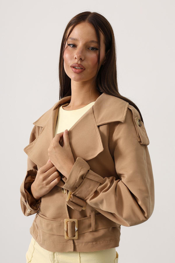 Elegant Short Trench Style Jacket