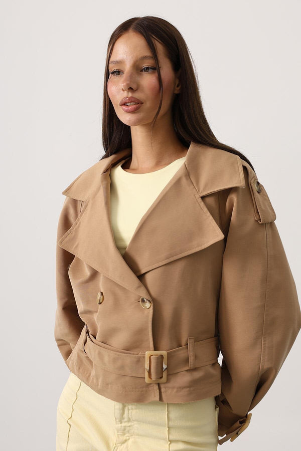Elegant Short Trench Style Jacket