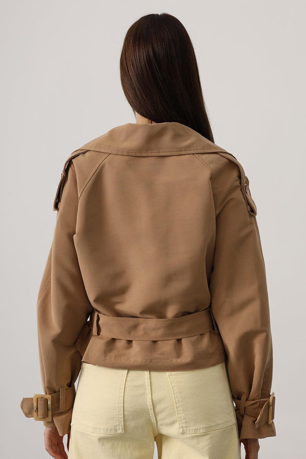Elegant Short Trench Style Jacket