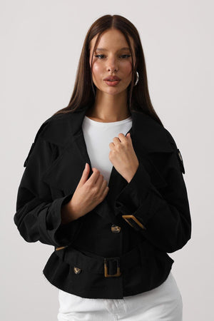 Elegant Short Trench Style Jacket