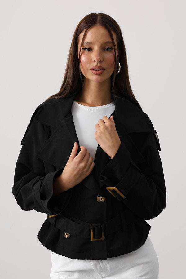 Elegant Short Trench Style Jacket