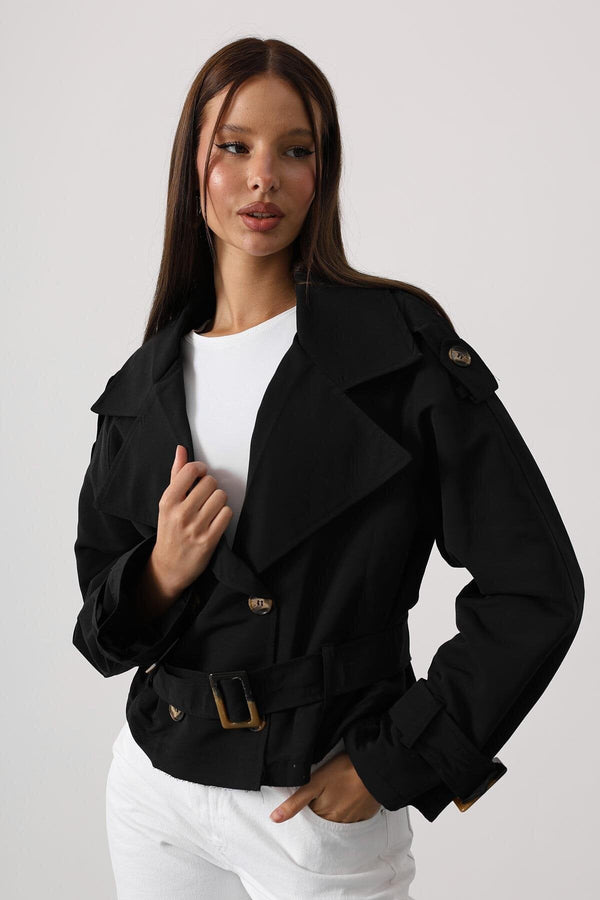 Elegant Short Trench Style Jacket