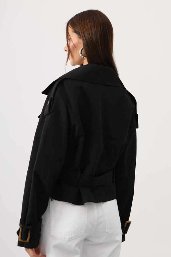 Elegant Short Trench Style Jacket