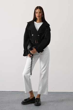 Elegant Short Trench Style Jacket