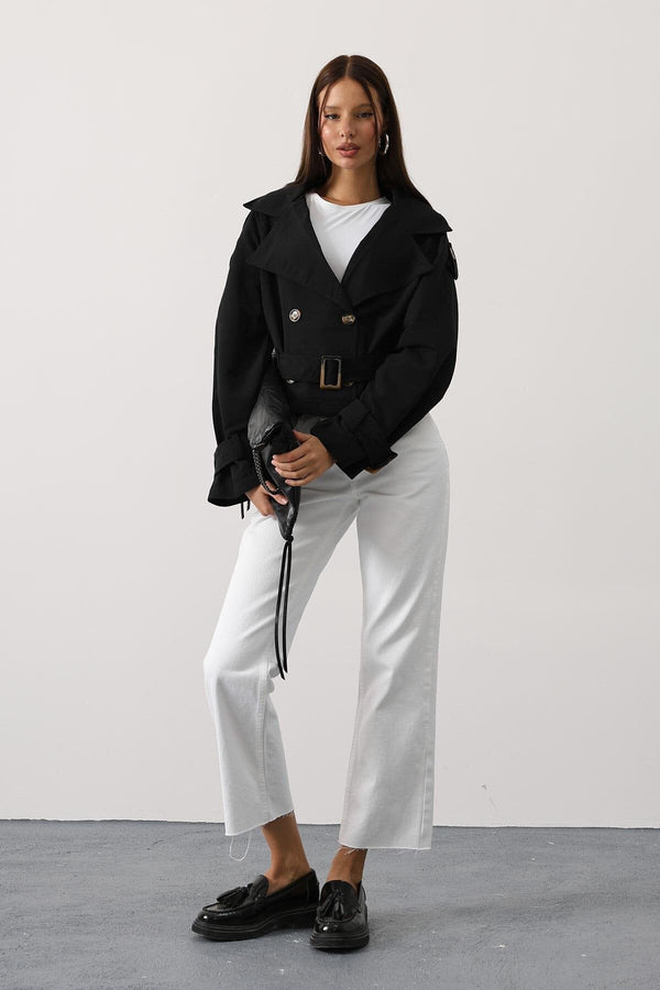 Elegant Short Trench Style Jacket