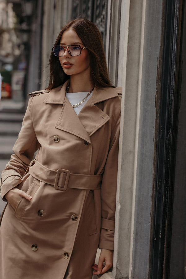 Elegant Button-Up Long Trench Coat