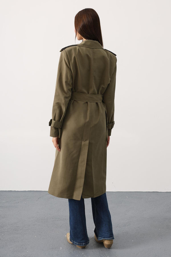 Elegant Button-Up Long Trench Coat