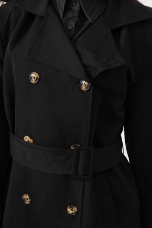 Elegant Button-Up Long Trench Coat