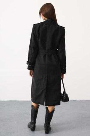 Elegant Button-Up Long Trench Coat