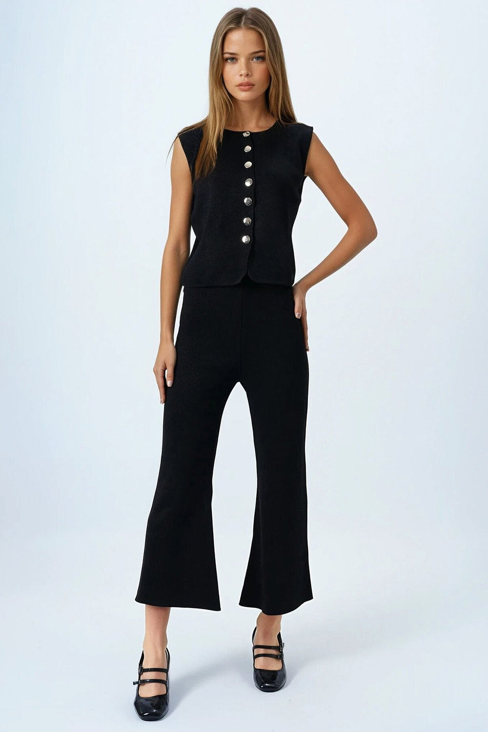 Elegant Knit Set: Top & Trousers
