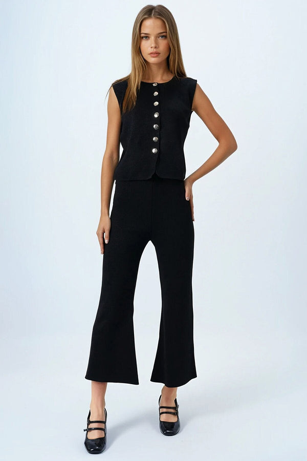 Elegant Knit Set: Top & Trousers