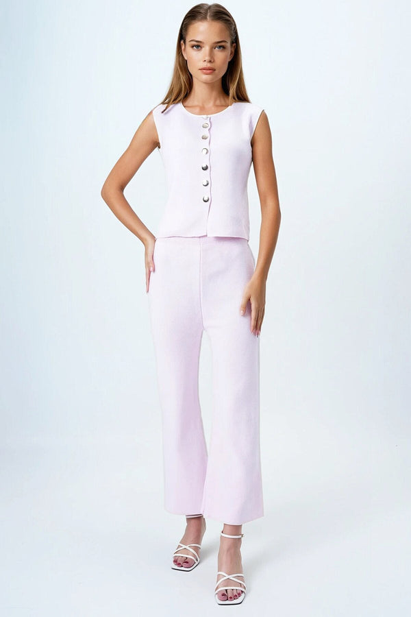Elegant Knit Set: Top & Trousers