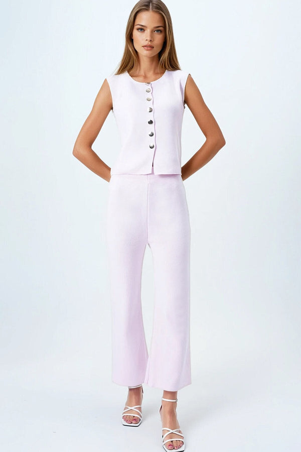 Elegant Knit Set: Top & Trousers