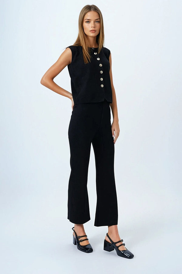 Elegant Knit Set: Top & Trousers