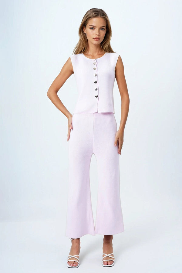 Elegant Knit Set: Top & Trousers