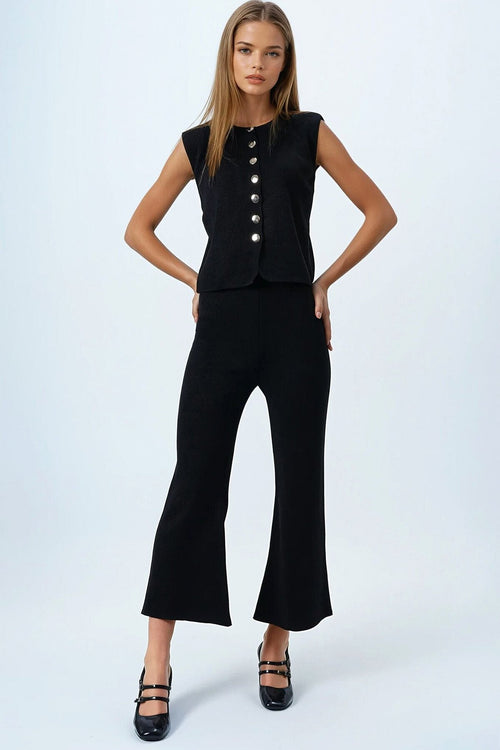 Elegant Knit Set: Top & Trousers
