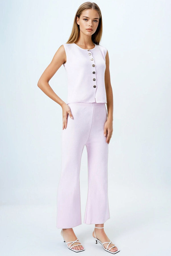 Elegant Knit Set: Top & Trousers