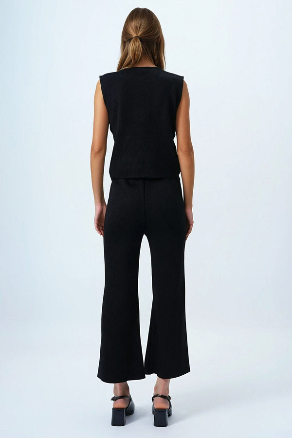 Elegant Knit Set: Top & Trousers