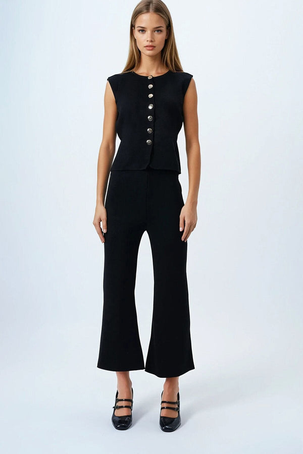 Elegant Knit Set: Top & Trousers