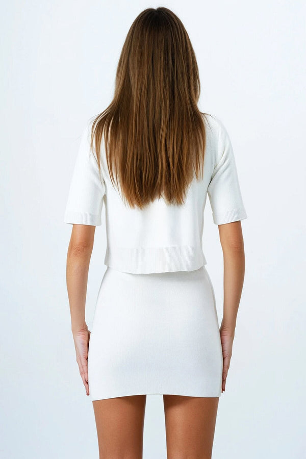 Chic Knit Set: Blouse & Skirt