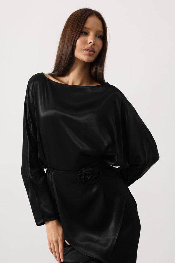 Elegant Satin Blouse & Trousers Set