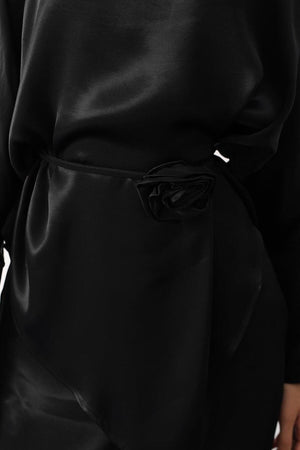 Elegant Satin Blouse & Trousers Set