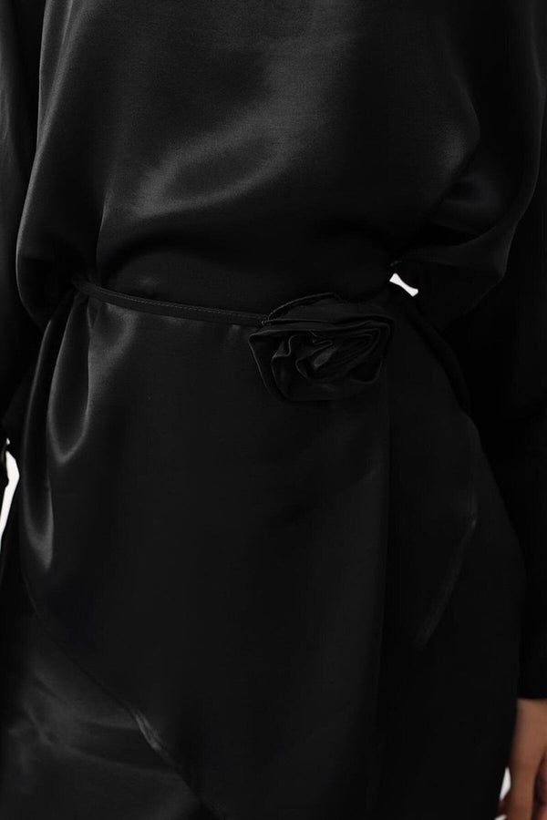 Elegant Satin Blouse & Trousers Set