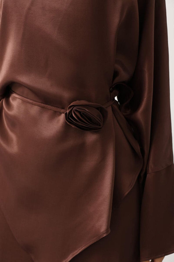 Elegant Satin Blouse & Trousers Set