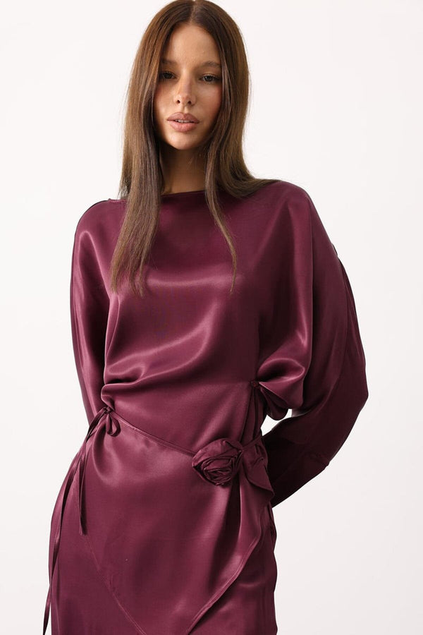 Elegant Satin Blouse & Trousers Set