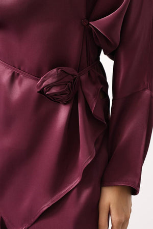 Elegant Satin Blouse & Trousers Set