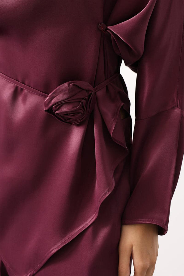 Elegant Satin Blouse & Trousers Set
