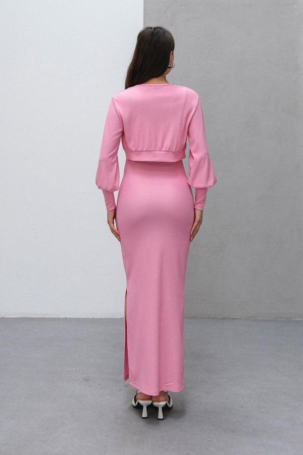 Elegant Dress & Cardigan Set